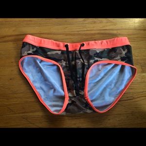 N2N orange camo brief swim suit
